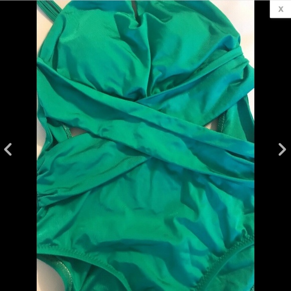 NEW $144 Trina Turk Garden Party Strappy-Back‎ One-Piece Jade Green [SZ 4 ] - Picture 5 of 8